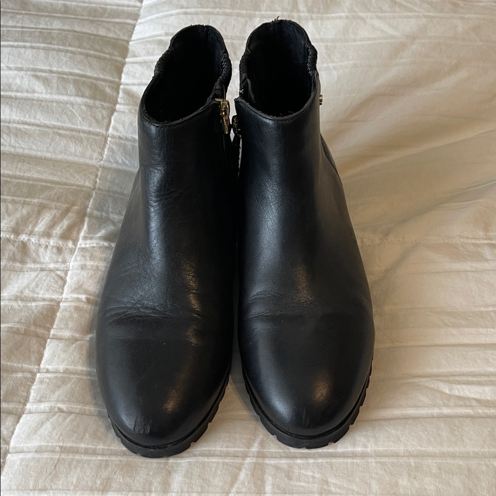 Sudini Black Leather Ankle Boots - Picture 2 of 5